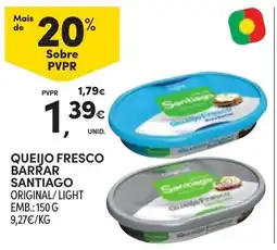 Continente queijo fresco barrar santiago original/light promoção