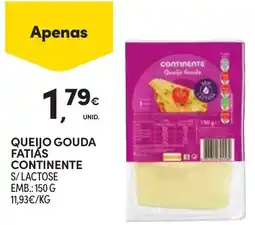Continente Queijo gouda fatias continente s/lactose promoção