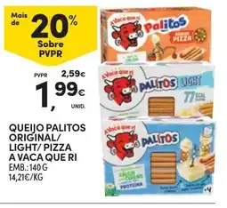 Continente Queijo palitos original/light/pizza a vaca que ri promoção