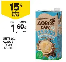 Continente Leite 0% Agros c/ café promoção