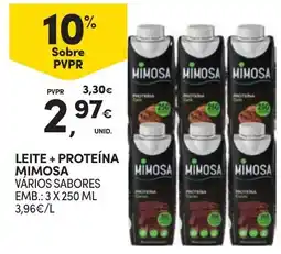 Continente Leite + proteína mimosa promoção