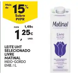 Continente Leite uht selecionado livre matinal meio-gordo promoção