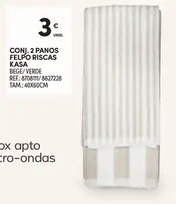Continente Conj. 2 panos felpo riscas kasa promoção