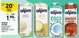 Continente Alpro bebida chocolate/baunilha/original/coco promoção