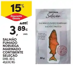 Continente Salmão fumado noruega marinado continente seleção promoção