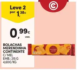 Continente Bolachas merendinha continente c/ mel promoção