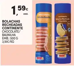 Continente Bolachas recheadas chocolate/ baunilha continent promoção