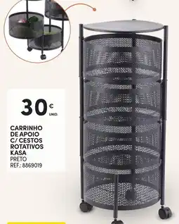 Continente carrinho de apoio c/ cestos rotativos kasa preto promoção