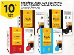 Continente Cápsulas de café compatível c/ dolce gusto da marca nicola promoção