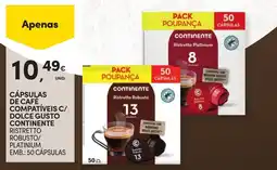 Continente Cápsulas de café compatíveis c/ dolce gusto continente ristretto robusto/ platiniun promoção