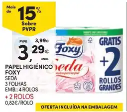 Continente Papel higiênico foxy seda promoção