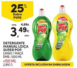 Continente Detergente manual loiça super pop limão / maçã promoção