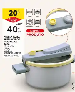 Continente Panela baixa pressão inox 5 camadas kasa promoção