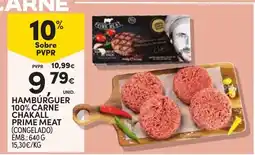Continente Hambúrguer 100% carne chakall prime meat promoção