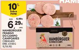 Continente Hambúrguer de frango do campo campoaves promoção