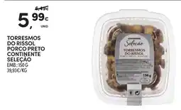 Continente torresmos do rissol porco preto continente seleção promoção