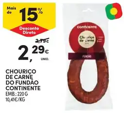 Continente Chouriço de carne do fundão continente promoção