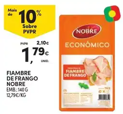 Continente Fiambre de frango nobre promoção