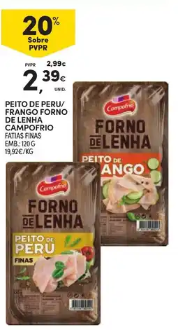 Continente Peito de peru campo frio forno de lenha promoção