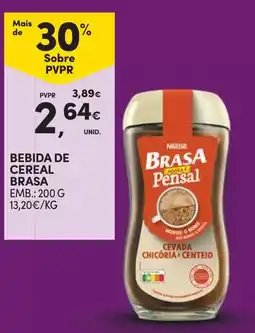 Continente Bebida de cereal brasa promoção