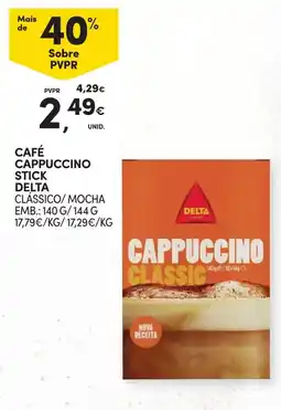 Continente Café cappuccino stick delta clássico/mocha promoção