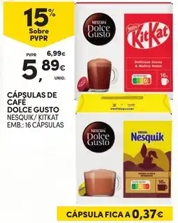 Continente Cápsulas de café dolce gusto nesquik/kitkat promoção