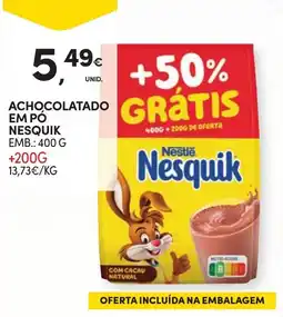 Continente Achocolatado em pó nesquik promoção