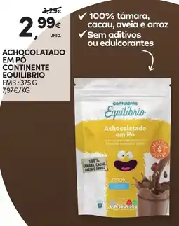 Continente Achocolatado em pó continente equilíbrio promoção