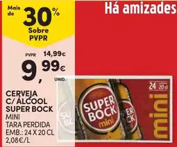 Continente Cerveja c/ alcool super bock mini promoção