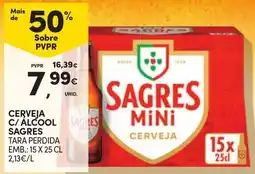 Continente Cerveja c/ álcool sagres promoção