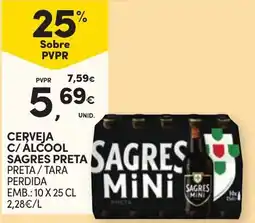 Continente Cerveja c/ álcool sagres preta preta promoção