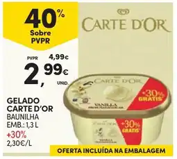 Continente Gelado carte d'or baunilha promoção