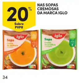 Continente Nas sopas cremosas da marca iglo promoção