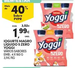 Continente Iogurte magro líquido 5 zero yoggi promoção