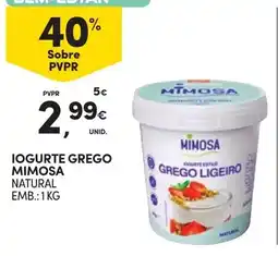 Continente Iogurte grego mimosa natural promoção