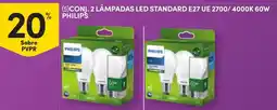 Continente Conj. 2 lâmpadas led standard E27 UE 2700/4000k 60w promoção