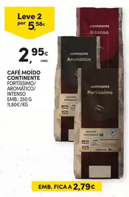 Continente Café moído continente promoção