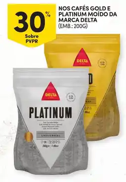 Continente Nos cafés gold e platinum moído da marca delta promoção