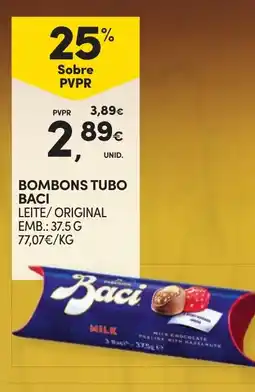 Continente Bombons tubo baci leite/ original promoção