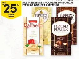 Continente tabletes de chocolate das marcas ferrero rocher e raffaello promoção