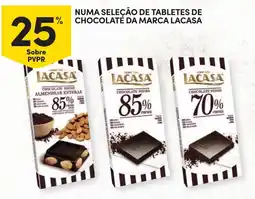 Continente Numa seleção de tabletes de chocolate da marca lacasa promoção