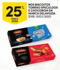 Continente Nos biscoitos torrão speculoos e chocobom da marca delaviuda promoção