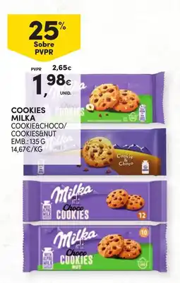 Continente cookies milka cookie&choco/cookies&nut promoção