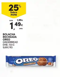 Continente Bolacha recheada oreo gingerbread promoção