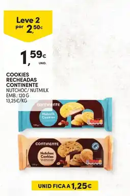 Continente cookies recheadas continente nutchoc/nutmilk promoção