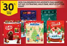 Continente calendários do advento das marcas kit kat, extrafino, milkybar, nestlé e after eight promoção
