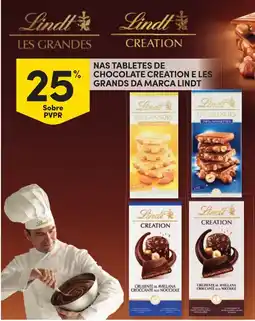 Continente Nas tabletes de chocolate creation e les grands da marca lindt promoção