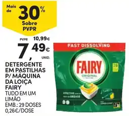Continente Detergente em pastilhas p/ máquina da loiça fairy tudo em um limão promoção