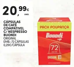 Continente Cápsulas de café compatível c/ nespresso buondi original promoção