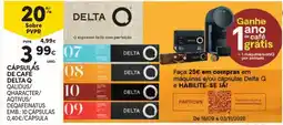 Continente Cápsulas de café delta q promoção